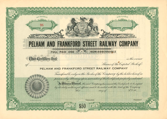 Pelham and Frankford Street Railway Co.